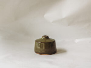 Speckled Olive Inkwell Vase